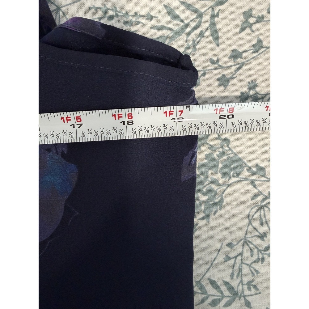 Katherine Barclay Floral Mini Dress Lined Navy Sleeveless A-Line Size 8 Y2K - Picture 11 of 12